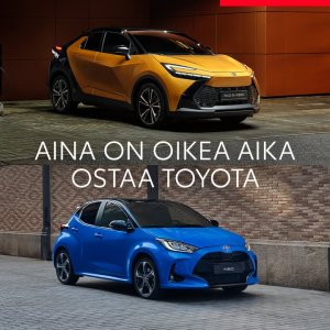 Valikoituihin Toyota-malleihin huippuetuina talvirenkaat kevytmetallivantein 290 € ja edullinen Toyota Easy Osamaksu -rahoitus