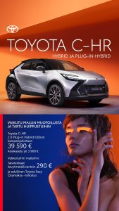 Valitsemalla Toyota C-HR -mallin valitset rohkeuden ja tyylikkyyden